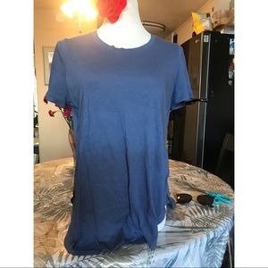 Blue Short-Sleeve T-Shirt Dress